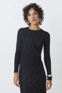 Maglia Mirko drappeggiata a maniche lunghe