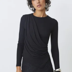 Maglia Mirko drappeggiata a maniche lunghe