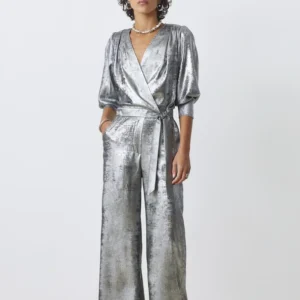 Pantaloni Jake larghi metallizzati