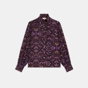 Blusa Lyric con fantasia viola e rosa