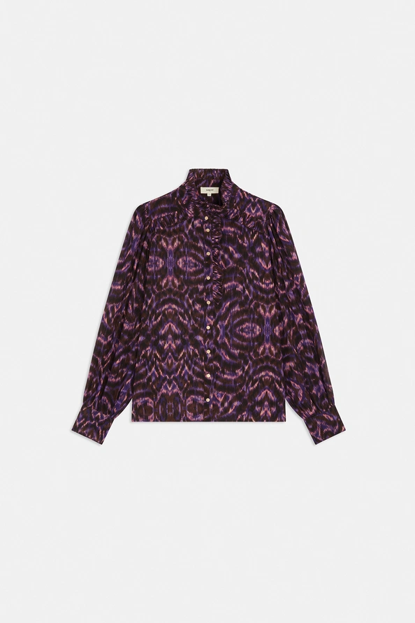 Blusa Lyric con fantasia viola e rosa