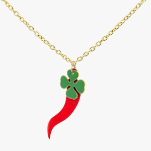 Collana gold con ciondolo corno smaltato