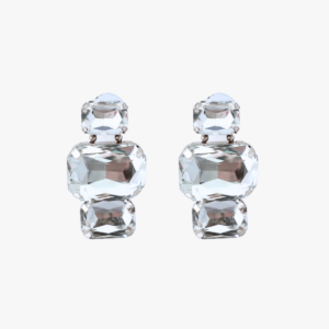 Orecchini in tre parti con vetro cristallo